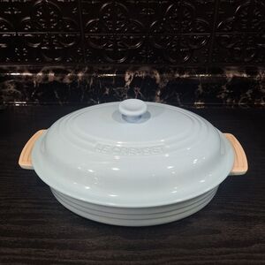 Le Creuset Sky Blue Stonewear Oval Casserole Dish